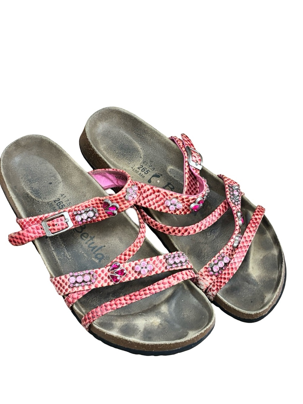 Betula Birkenstock Pink Embellished Sandals